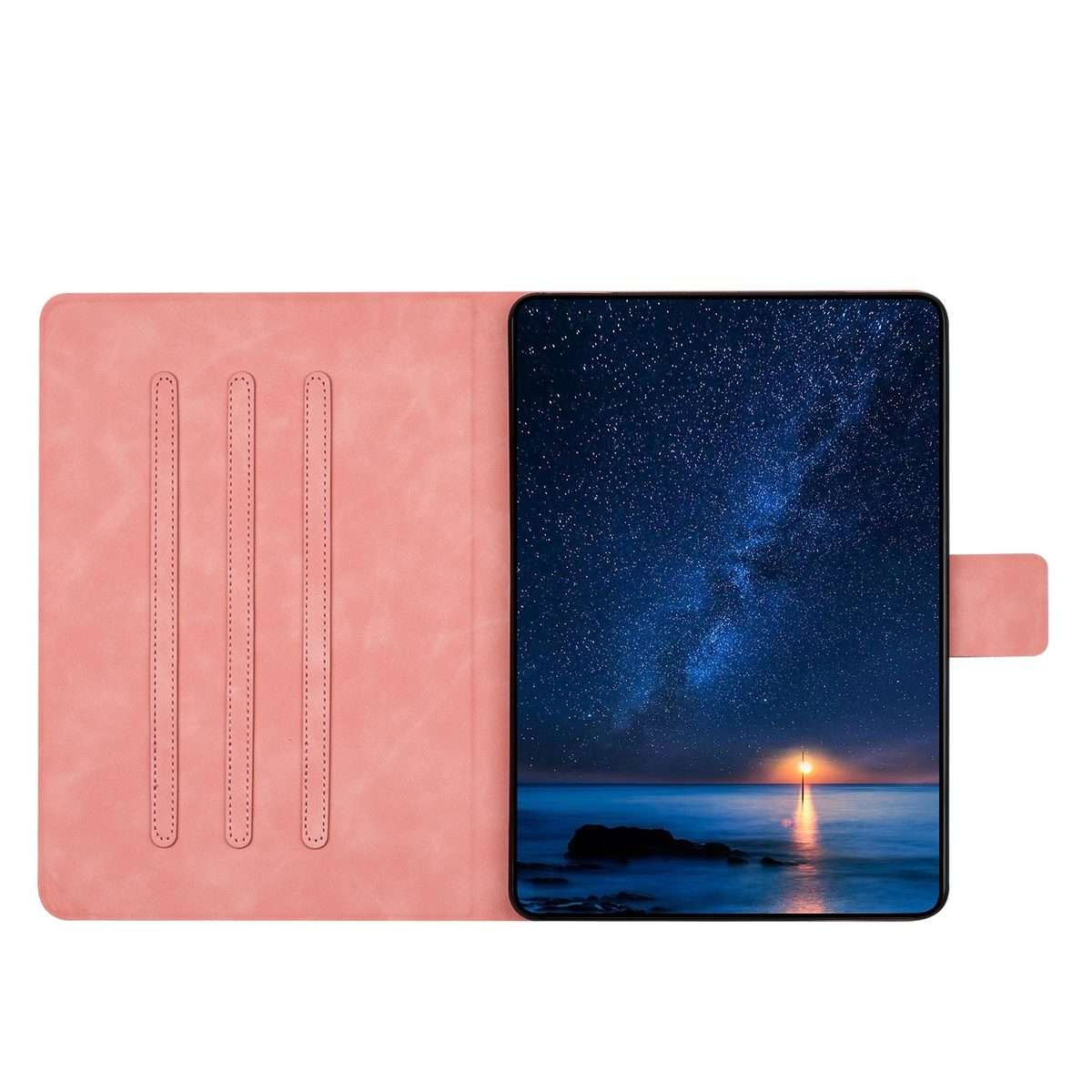 For iPad Air 10.9 2022 / 2020 Embossed Couple Cat Smart Tablet Leather Case(Pink)