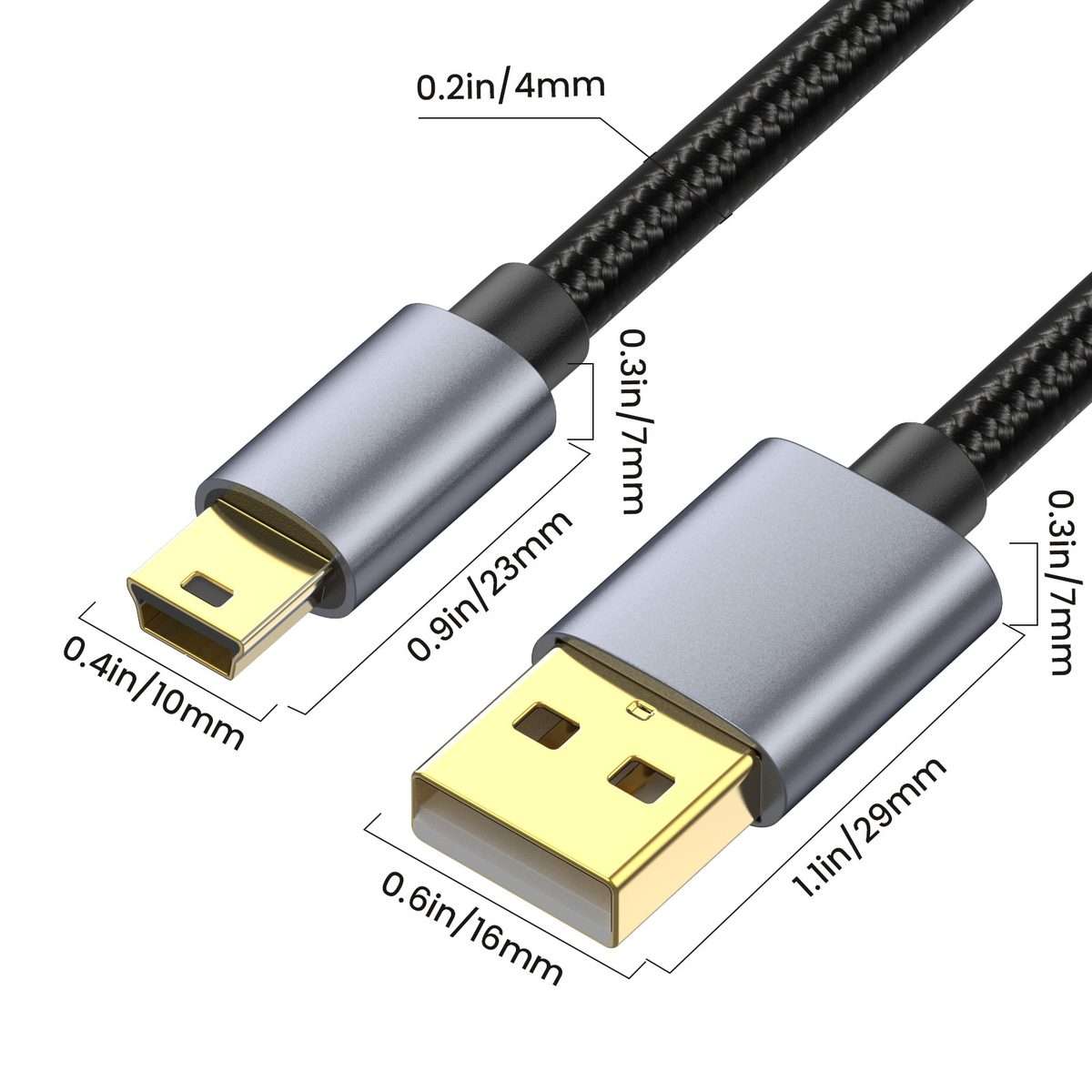 For Garmin GPS Receiver High Speed USB2.0 Version Mini 5 Pin Cable, Length:3m