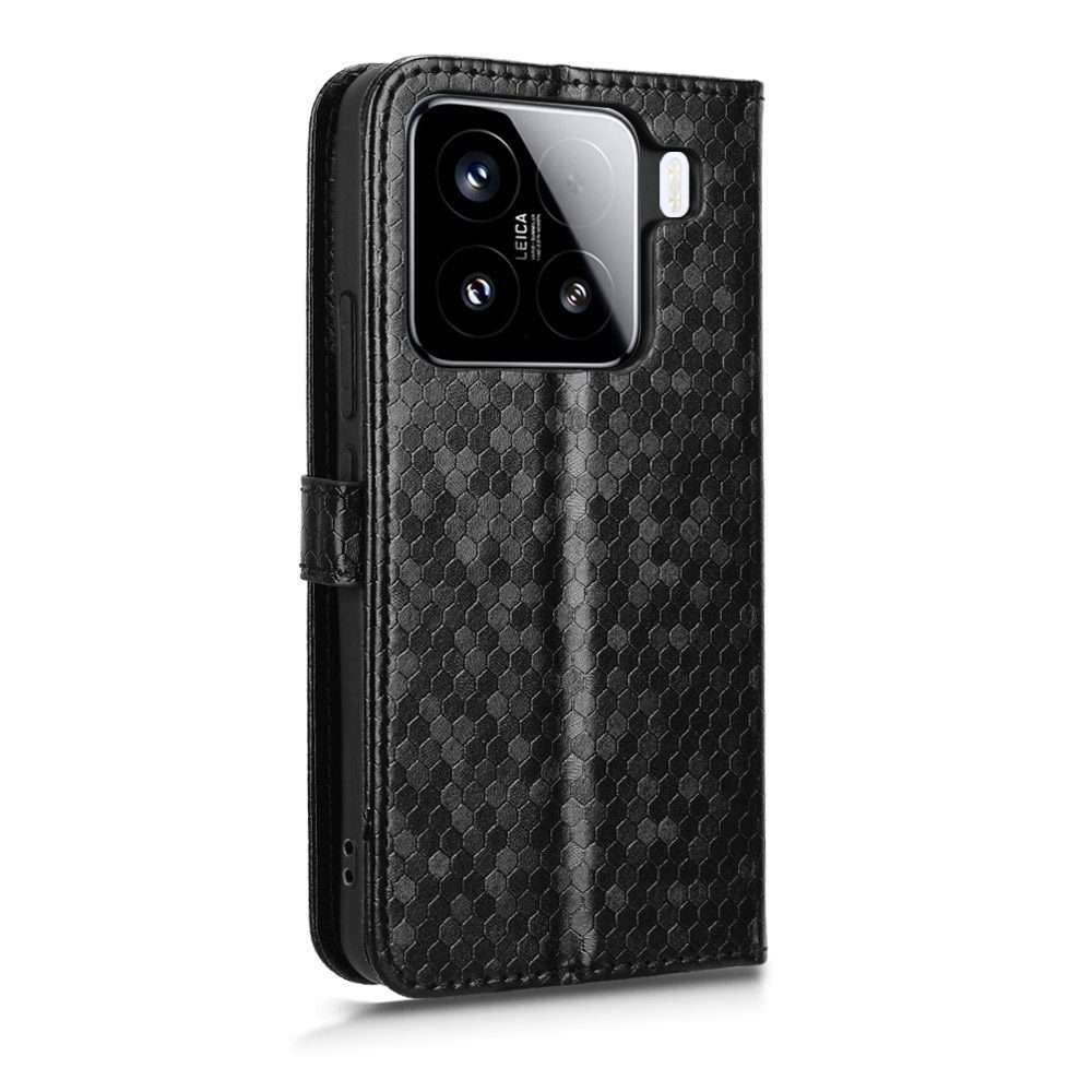 For Xiaomi 15 Pro Honeycomb Dot Texture Leather Phone Case(Black)