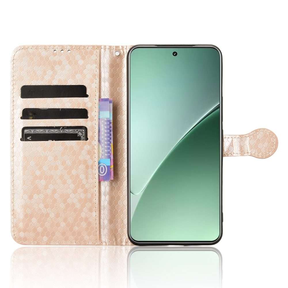 For Xiaomi 15 Pro Honeycomb Dot Texture Leather Phone Case(Gold)