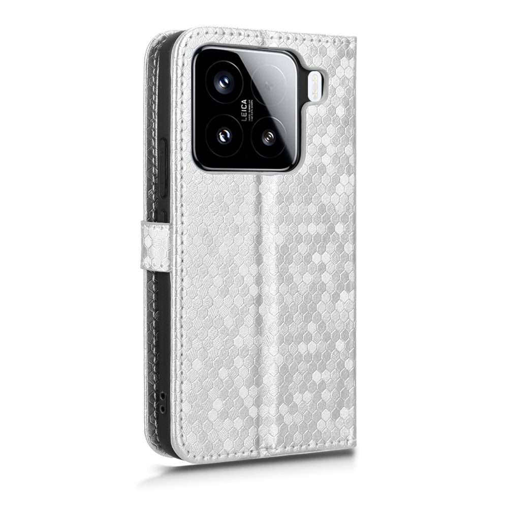 For Xiaomi 15 Pro Honeycomb Dot Texture Leather Phone Case(Silver)