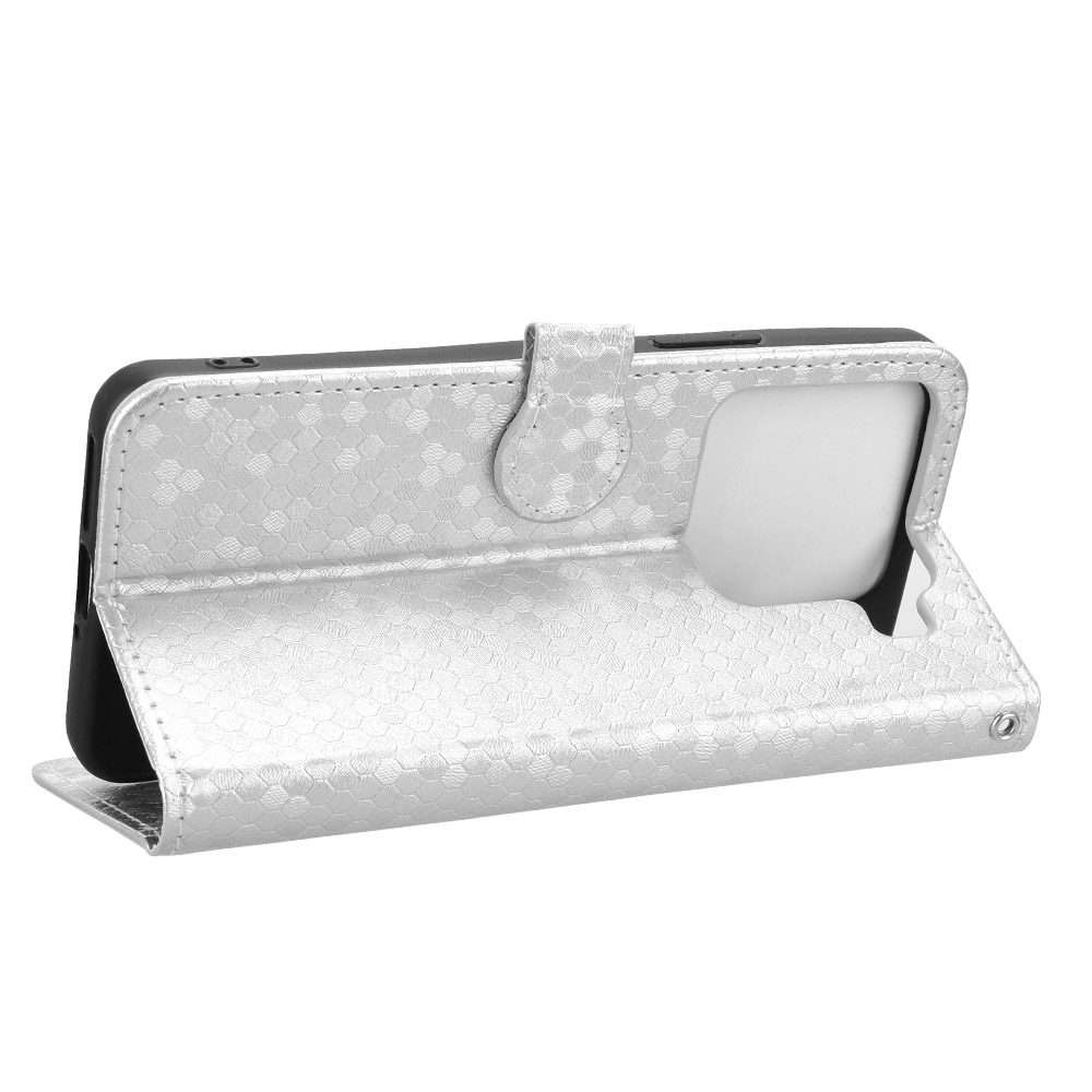 For Xiaomi 15 Pro Honeycomb Dot Texture Leather Phone Case(Silver)