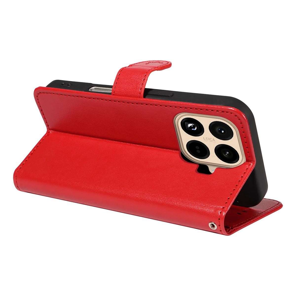 For Xiaomi 15T Pro 5G Cat and Bee Embossed Flip Leather Phone Case(Red)