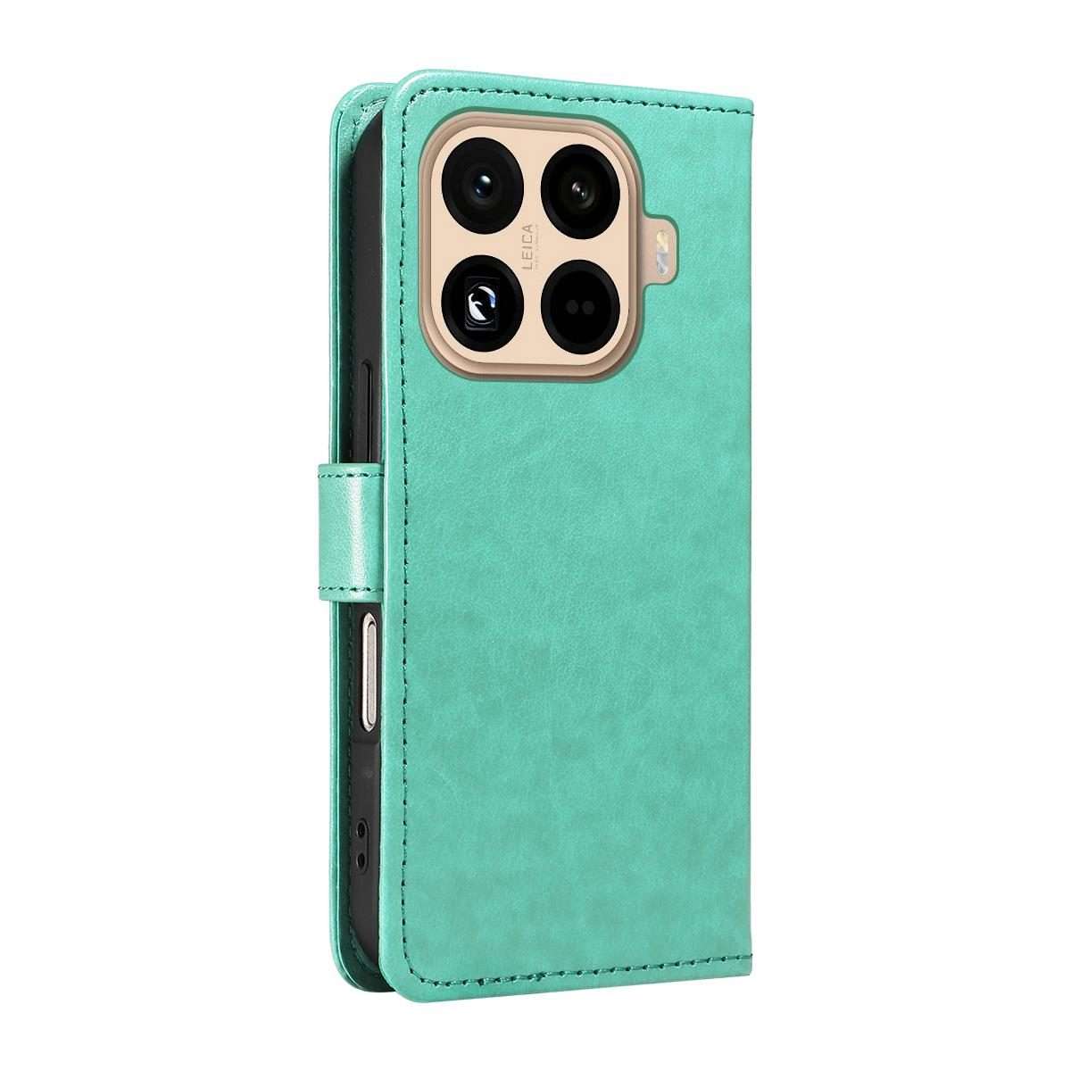 For Xiaomi 15T Pro 5G Cat and Bee Embossed Flip Leather Phone Case(Green)