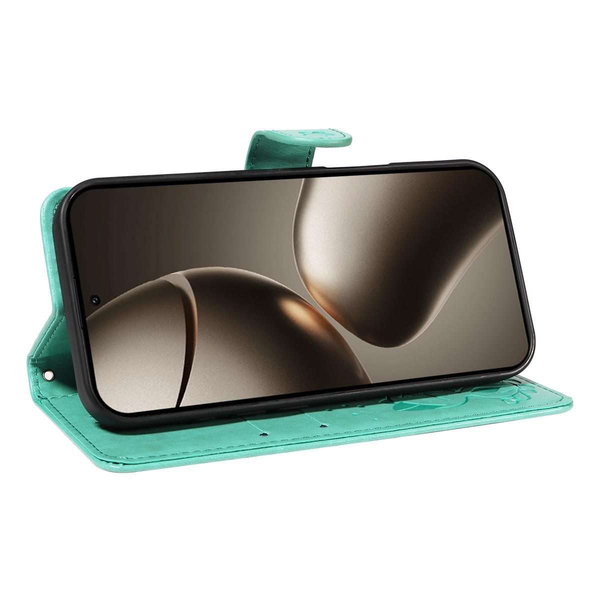 For Xiaomi 15T Pro 5G Cat and Bee Embossed Flip Leather Phone Case(Green)