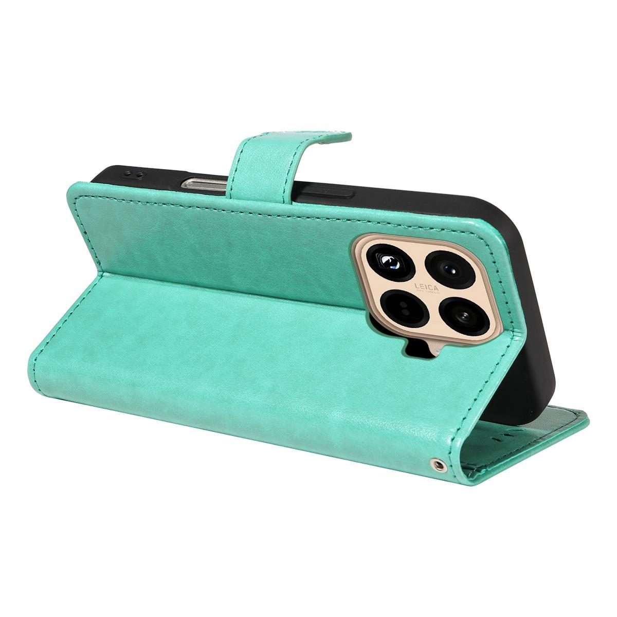For Xiaomi 15T Pro 5G Cat and Bee Embossed Flip Leather Phone Case(Green)