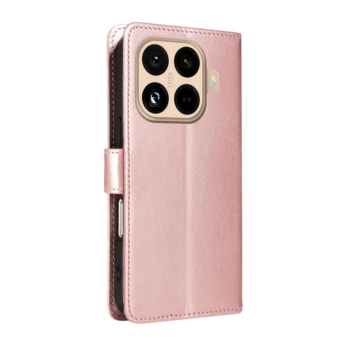 For Xiaomi 15T Pro 5G Cat and Bee Embossed Flip Leather Phone Case(Rose Gold)