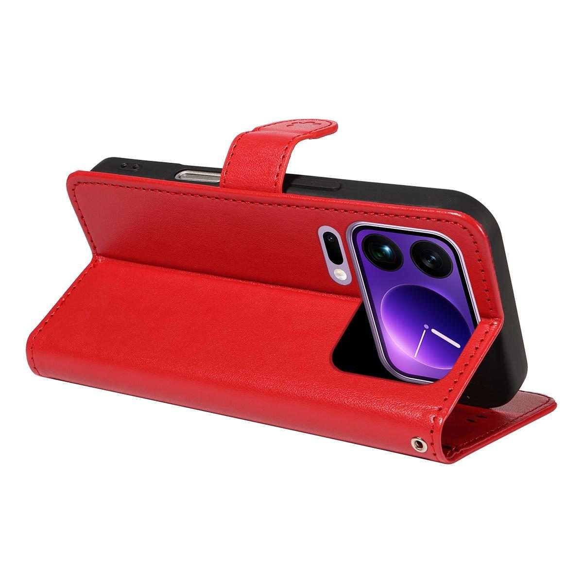 For Xiaomi 17 Pro Max Cat and Bee Embossed Flip Leather Phone Case(Red)