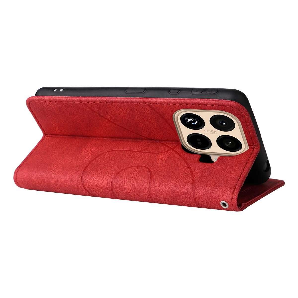 For Xiaomi 15T Pro 5G Dual-color Splicing Flip Leather Phone Case(Red)