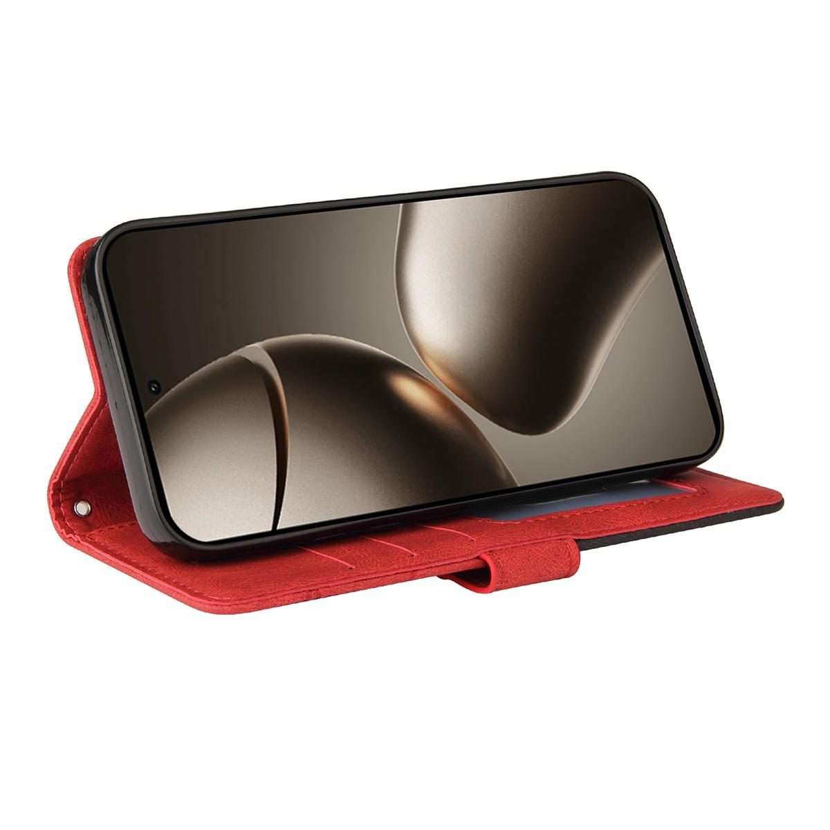 For Xiaomi 15T Pro 5G Dual-color Splicing Flip Leather Phone Case(Red)