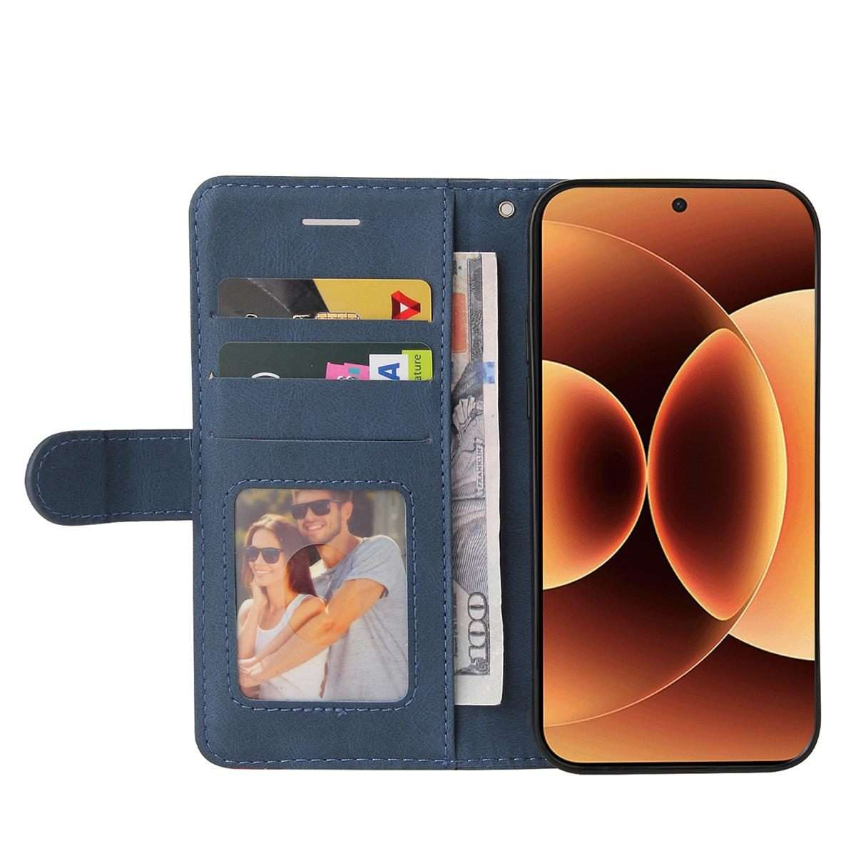 For Xiaomi 17 Pro Max Dual-color Splicing Flip Leather Phone Case(Blue)