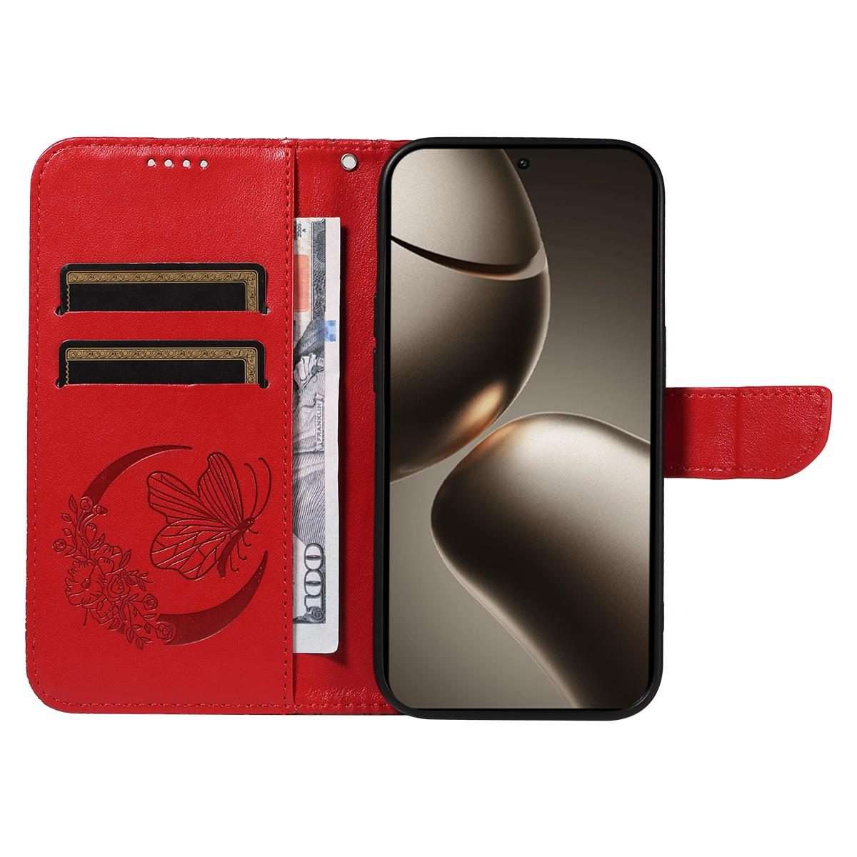 For Xiaomi 15T Pro 5G Swallowtail Butterfly Embossed Leather Phone Case(Red)