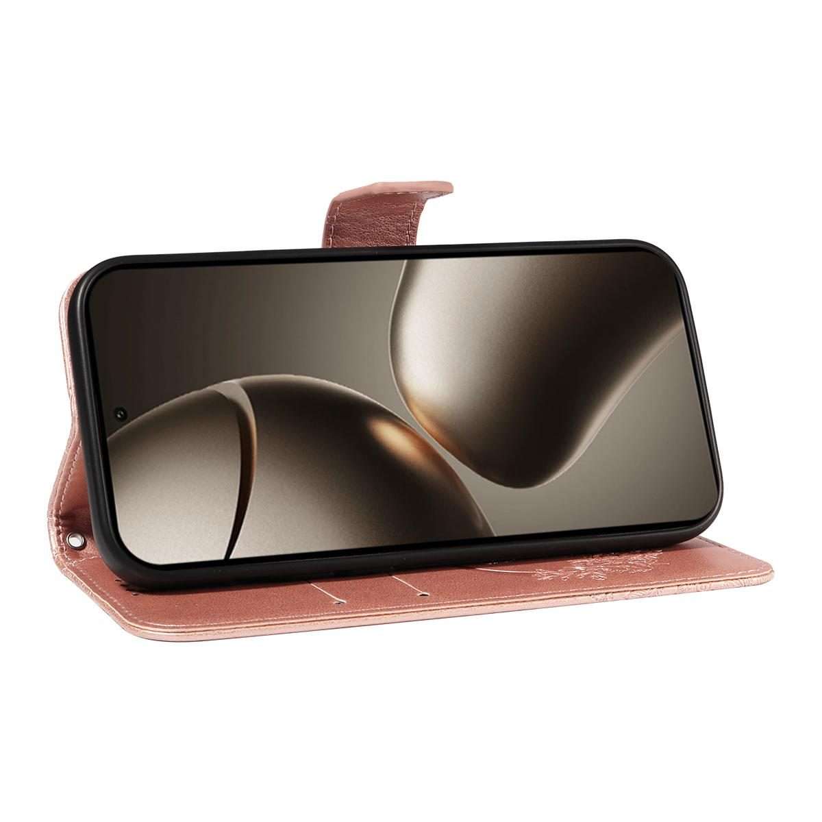 For Xiaomi 15T Pro 5G Swallowtail Butterfly Embossed Leather Phone Case(Rose Gold)