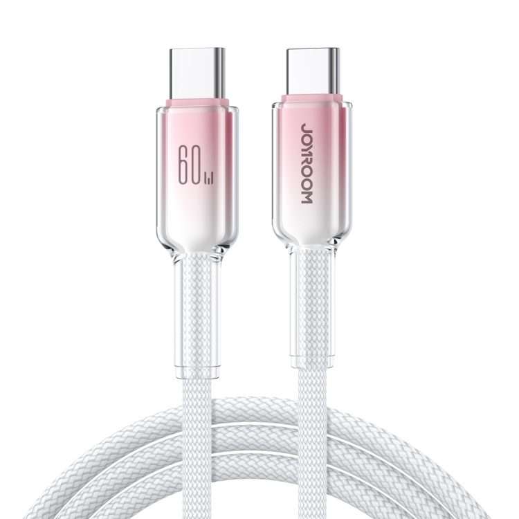 JOYROOM S-A42 Crystal Clear Series Fast Charging Data Cable, Type-C to Type-C Cable, L ... (White)