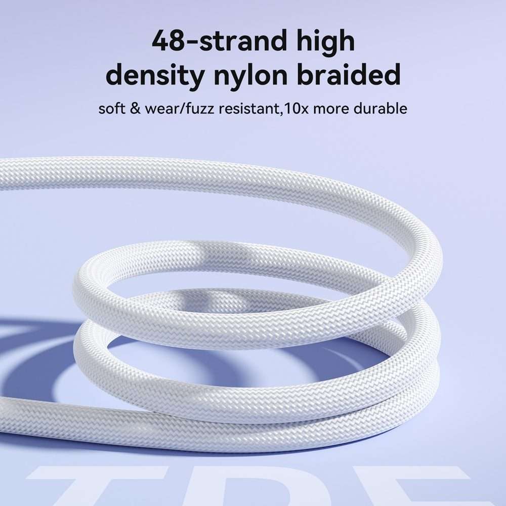 JOYROOM S-A42 Crystal Clear Series Fast Charging Data Cable, Type-C to Type-C Cable, L ... (White)