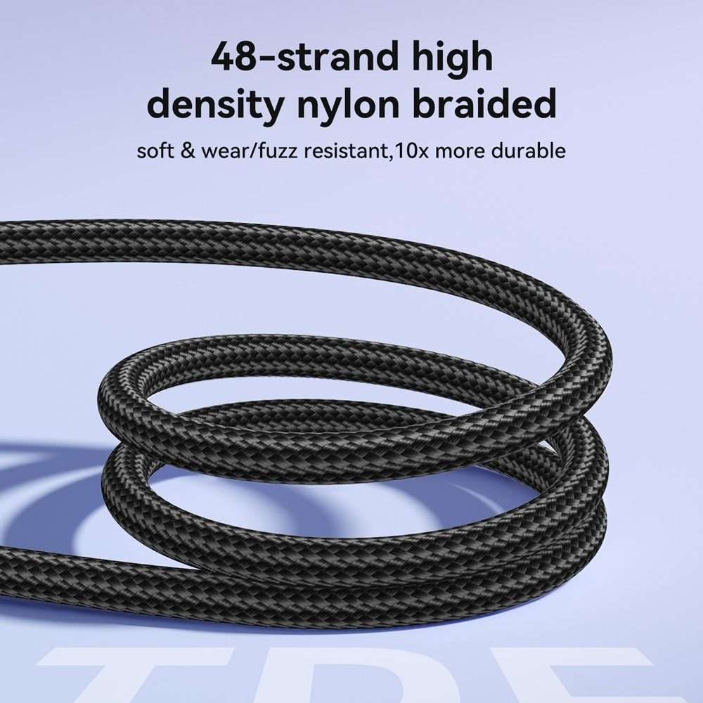 JOYROOM S-A42 Crystal Clear Series Fast Charging Data Cable, Type-C to 8 Pin Cable, Le ... (Black)