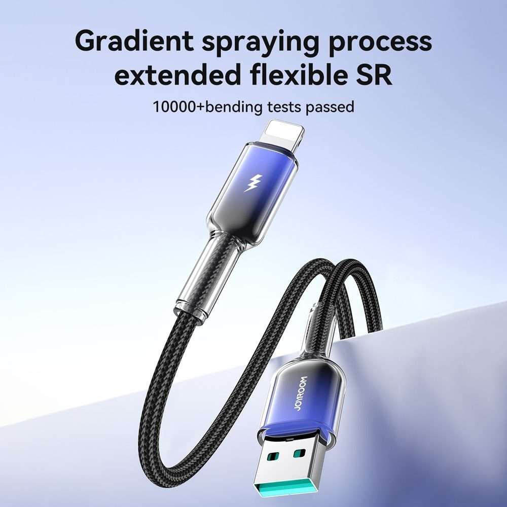 JOYROOM S-A42 Crystal Clear Series Fast Charging Data Cable, USB to 8 Pin Cable, Lengt ... (Black)