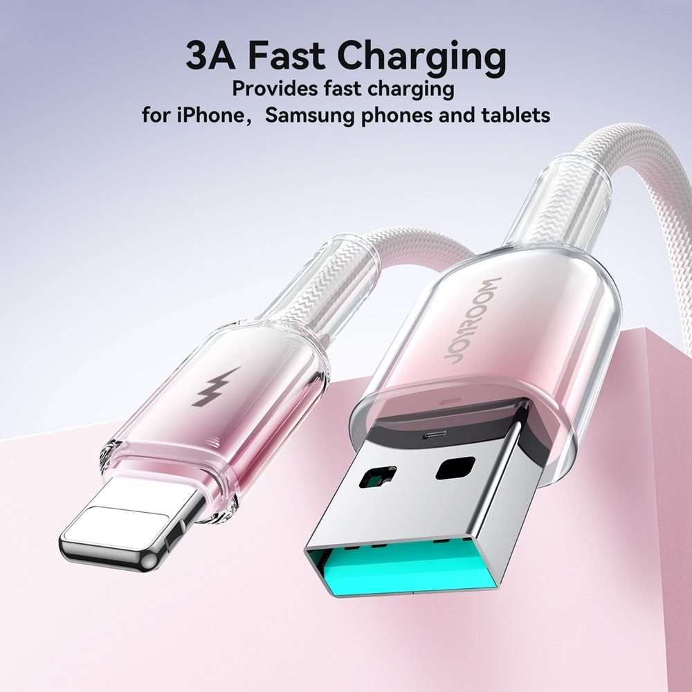 JOYROOM S-A42 Crystal Clear Series Fast Charging Data Cable, USB to 8 Pin Cable, Lengt ... (White)
