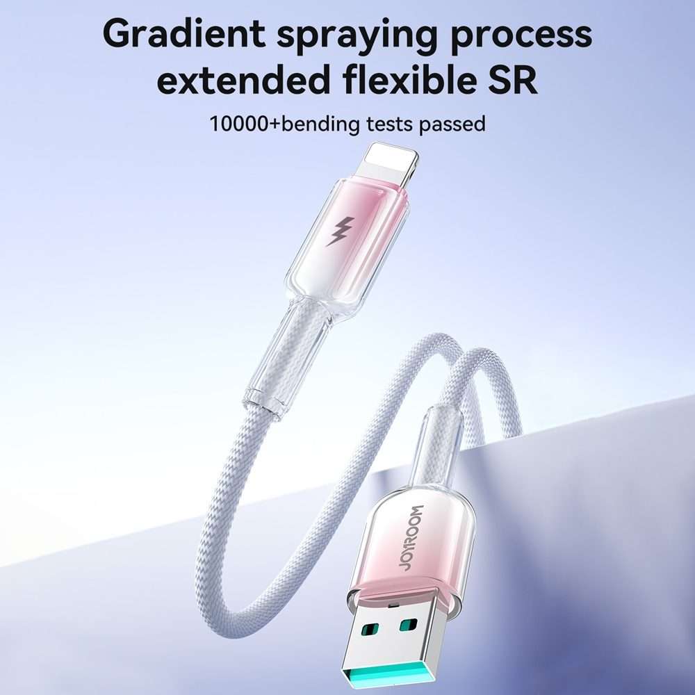 JOYROOM S-A42 Crystal Clear Series Fast Charging Data Cable, USB to 8 Pin Cable, Lengt ... (White)