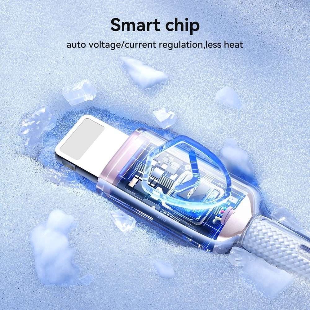 JOYROOM S-A42 Crystal Clear Series Fast Charging Data Cable, USB to 8 Pin Cable, Lengt ... (White)