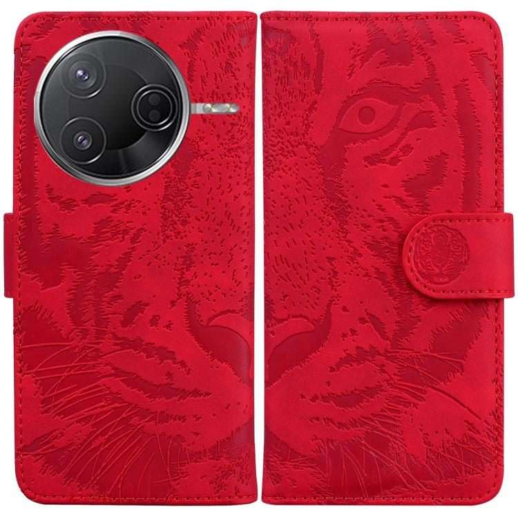 For Redmi K80 / K80 Pro / Xiaomi Poco F7 Pro Tiger Embossing Pattern Leather Phone Case(Red)