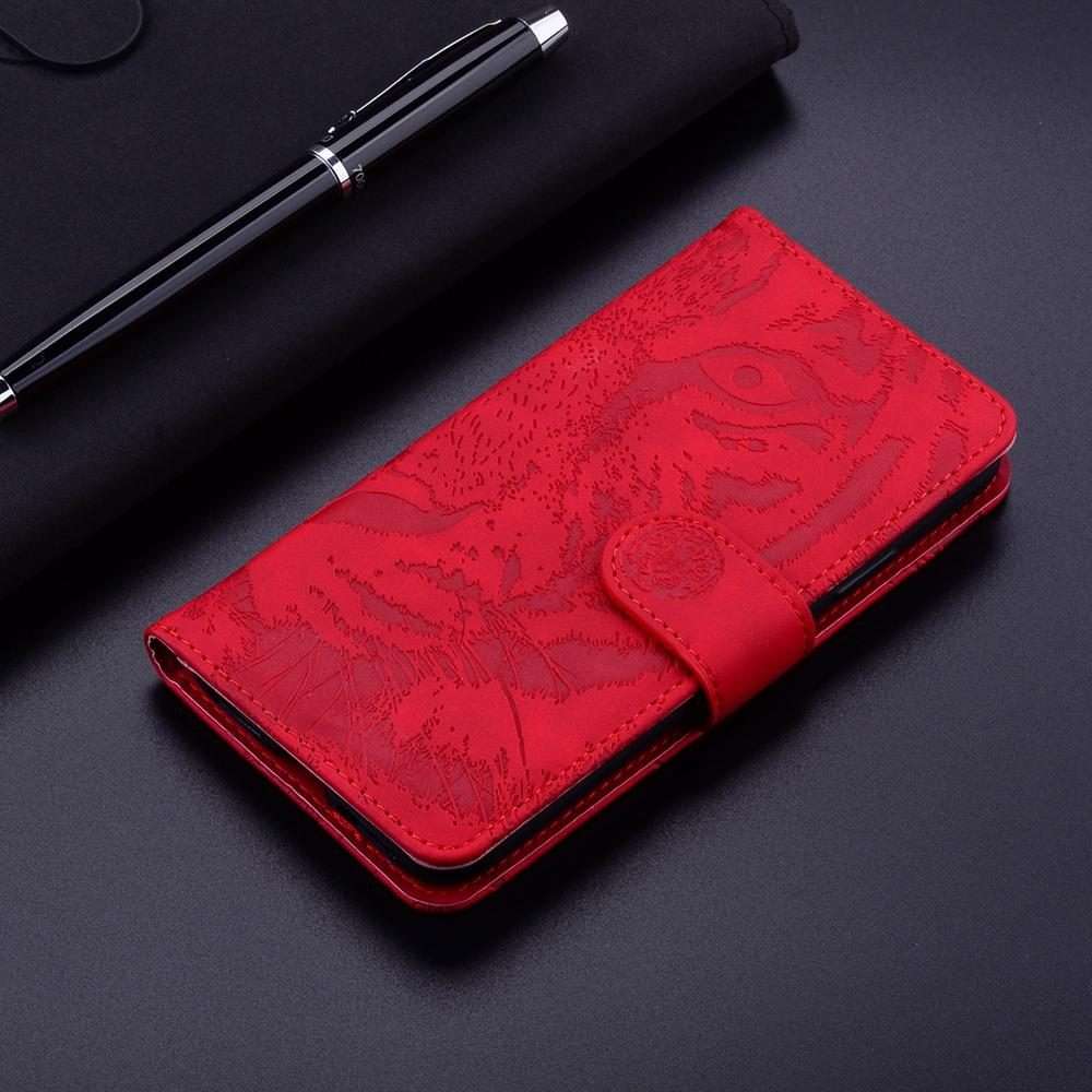 For Redmi K80 / K80 Pro / Xiaomi Poco F7 Pro Tiger Embossing Pattern Leather Phone Case(Red)