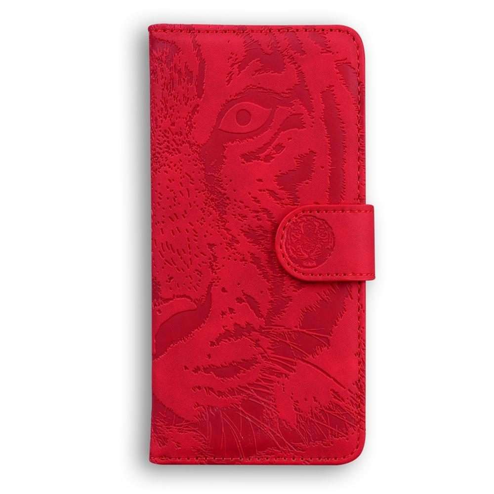 For Redmi K80 / K80 Pro / Xiaomi Poco F7 Pro Tiger Embossing Pattern Leather Phone Case(Red)