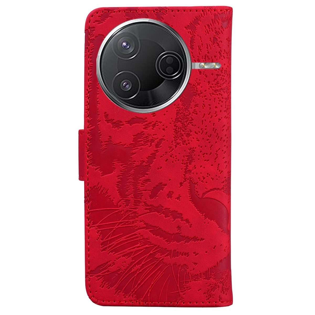 For Redmi K80 / K80 Pro / Xiaomi Poco F7 Pro Tiger Embossing Pattern Leather Phone Case(Red)