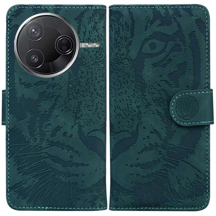 For Redmi K80 / K80 Pro / Xiaomi Poco F7 Pro Tiger Embossing Pattern Leather Phone Case(Green)