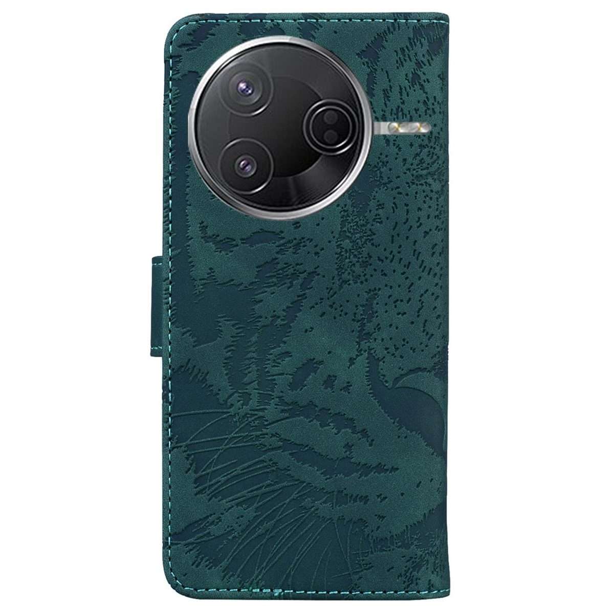 For Redmi K80 / K80 Pro / Xiaomi Poco F7 Pro Tiger Embossing Pattern Leather Phone Case(Green)