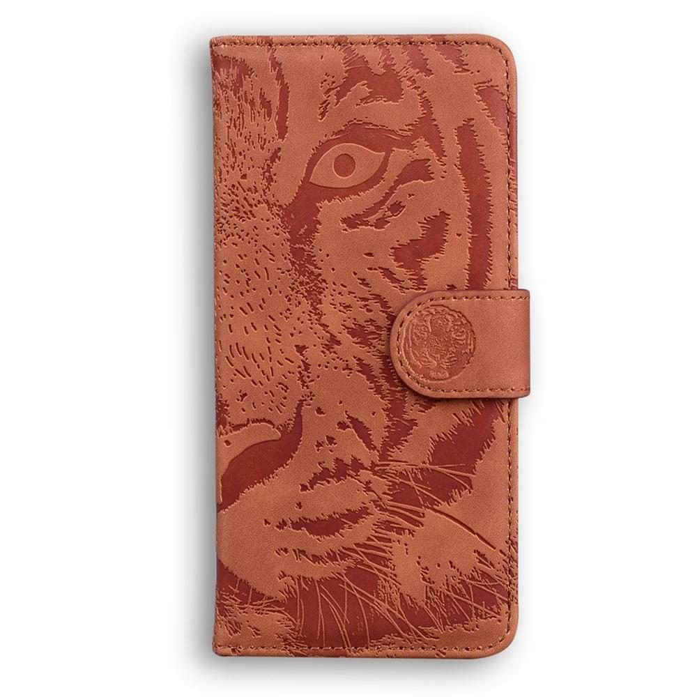 For Redmi K80 / K80 Pro / Xiaomi Poco F7 Pro Tiger Embossing Pattern Leather Phone Case(Brown)