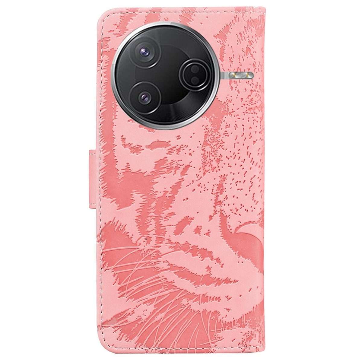 For Redmi K80 / K80 Pro / Xiaomi Poco F7 Pro Tiger Embossing Pattern Leather Phone Case(Pink)
