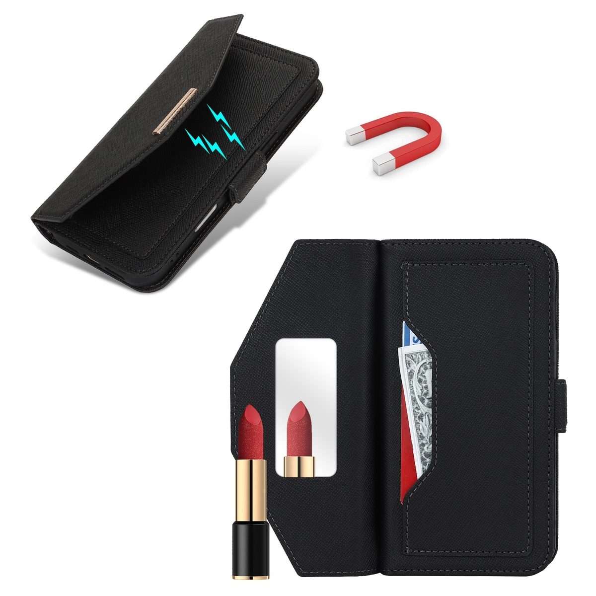 For iPhone 16 Pro Max Cross Texture Crossbody Lanyard Leather Phone Case(Black)