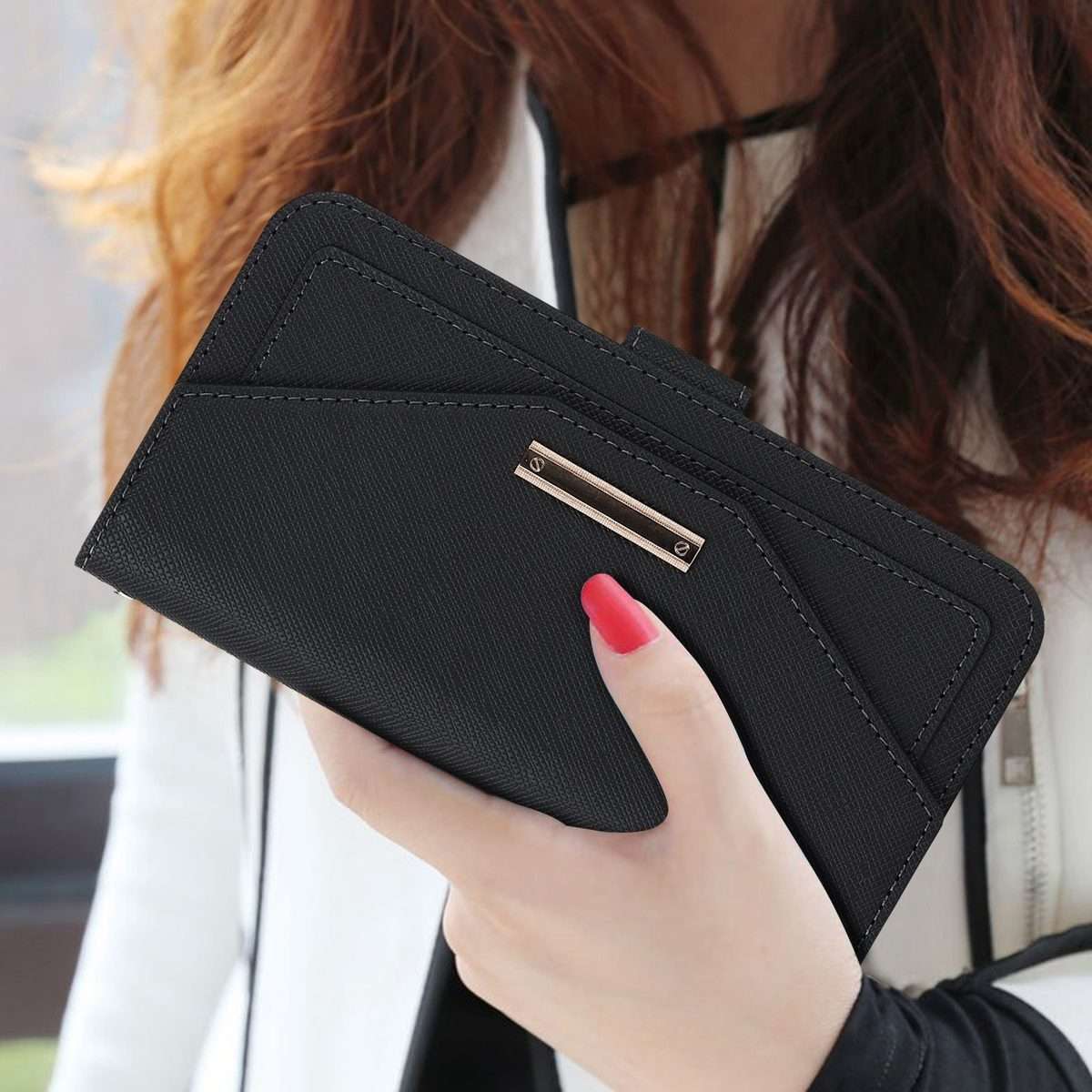 For iPhone 16 Pro Max Cross Texture Crossbody Lanyard Leather Phone Case(Black)
