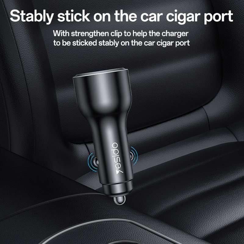 Yesido Y65 PD100W Type-C + QC18W USB Super Fast Car Charger(Black)
