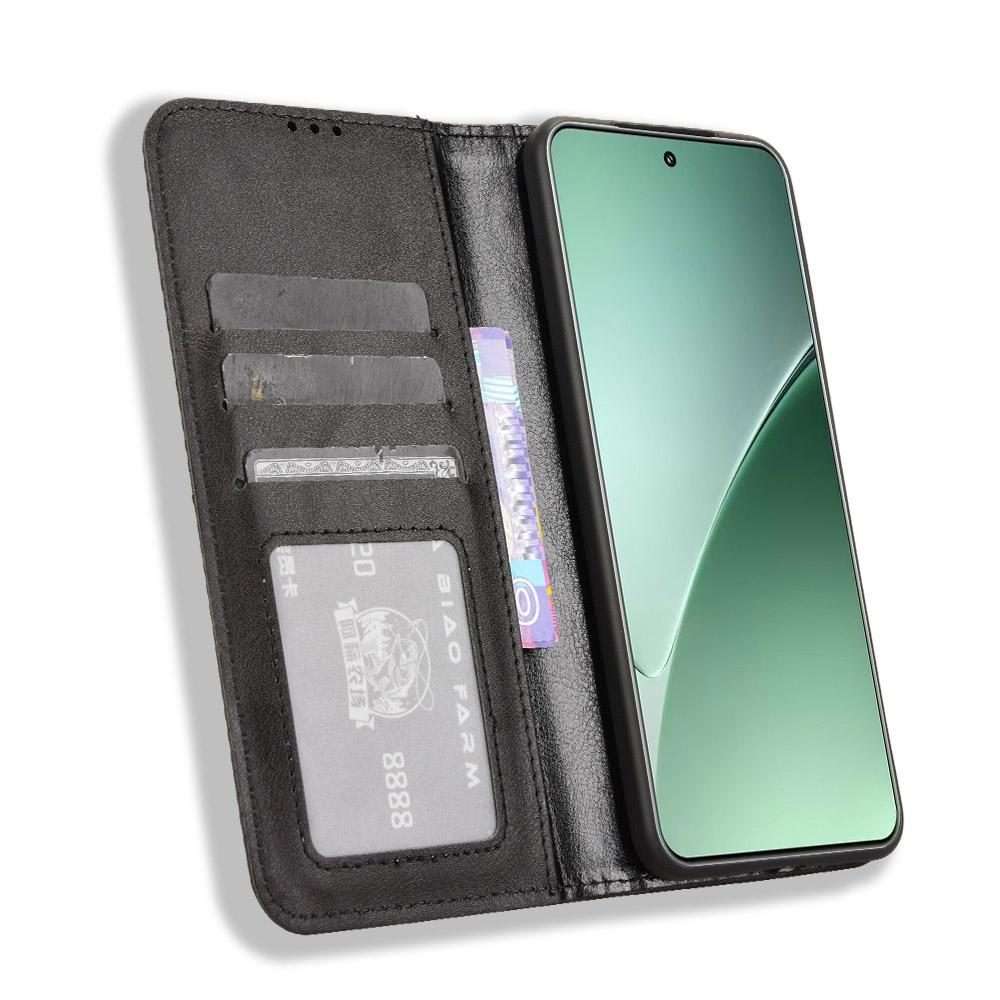 For Xiaomi 15 Pro Magnetic Buckle Retro Texture Leather Phone Case(Black)