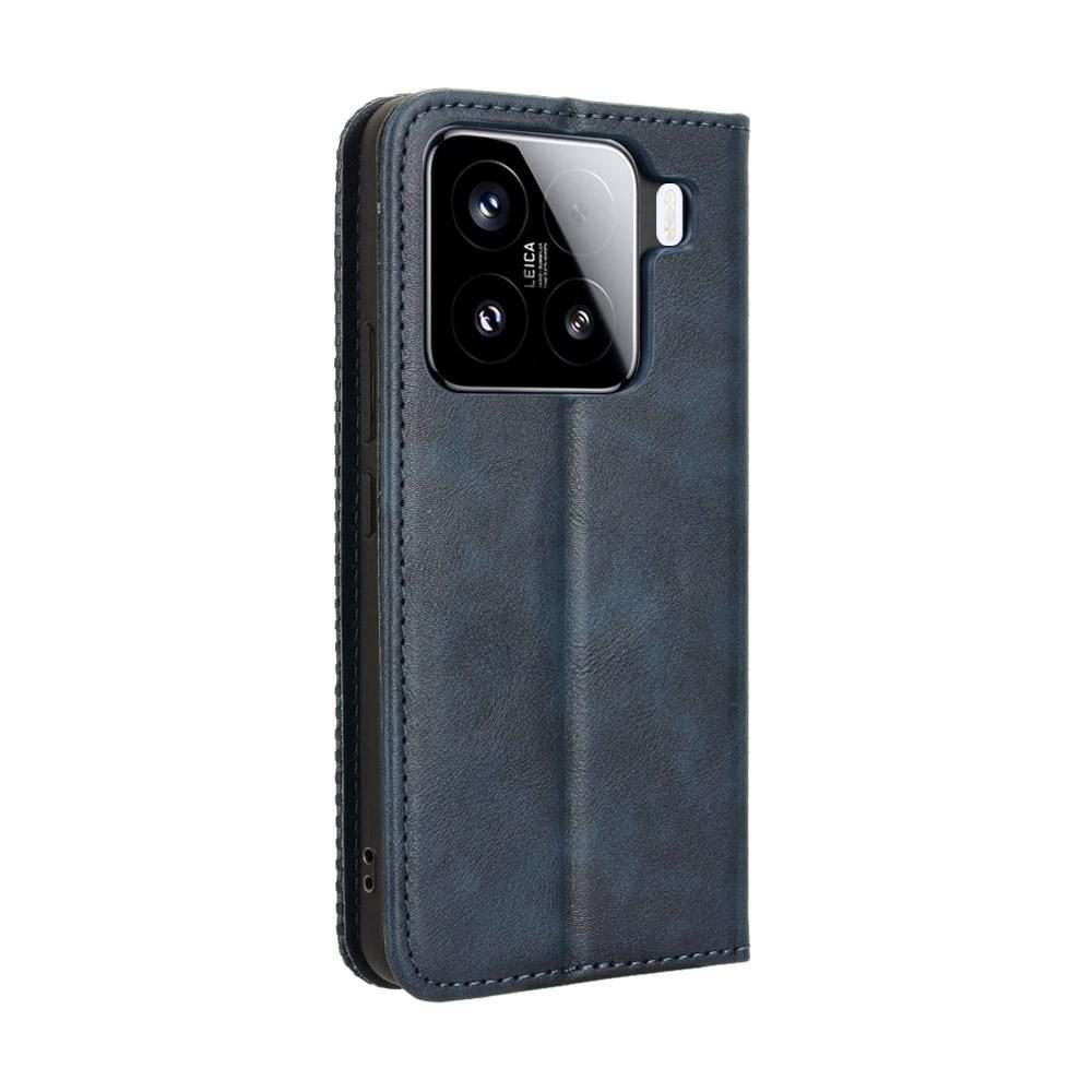 For Xiaomi 15 Pro Magnetic Buckle Retro Texture Leather Phone Case(Blue)