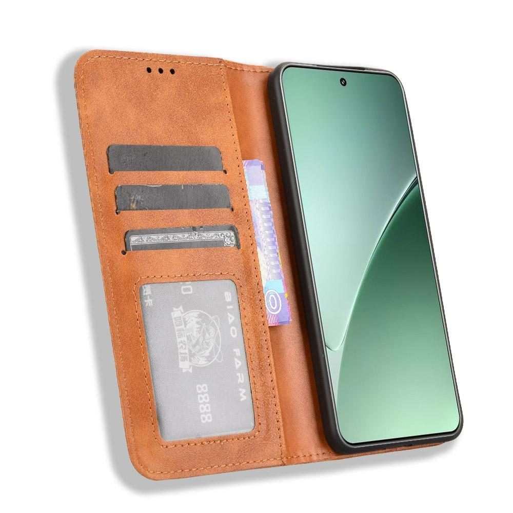 For Xiaomi 15 Pro Magnetic Buckle Retro Texture Leather Phone Case(Brown)