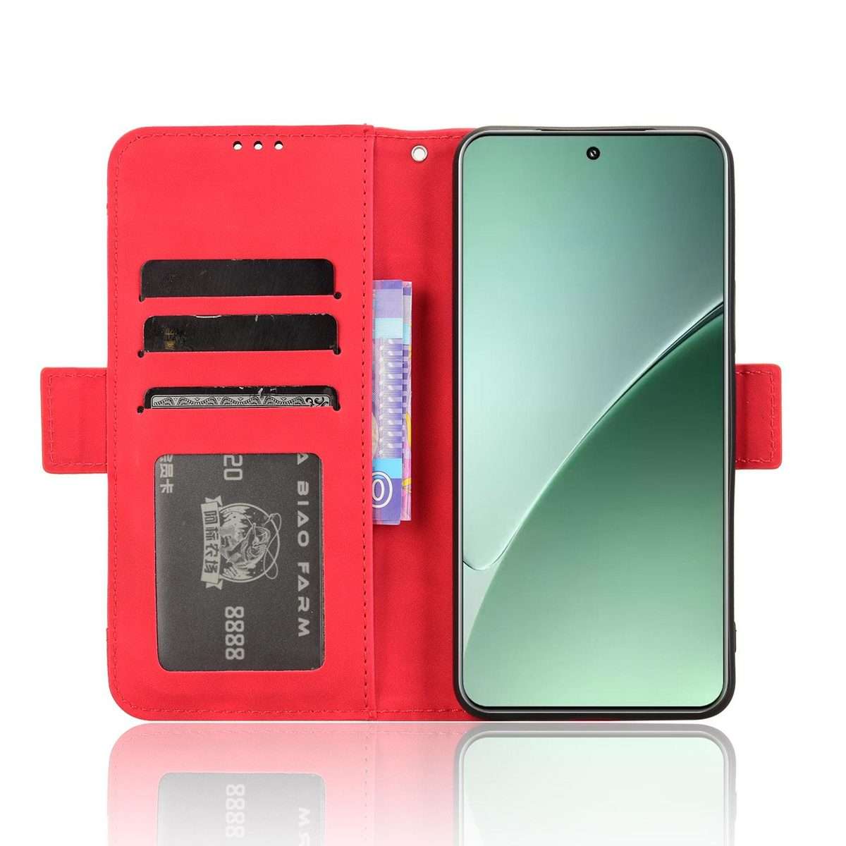 For Xiaomi 15 Pro Skin Feel Calf Texture Card Slots Leather Phone Case(Red)