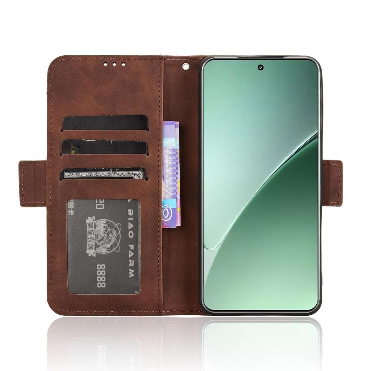 For Xiaomi 15 Pro Skin Feel Calf Texture Card Slots Leather Phone Case(Brown)