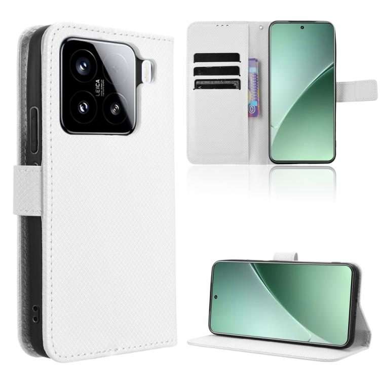 For Xiaomi 15 Pro Diamond Texture Leather Phone Case(White)