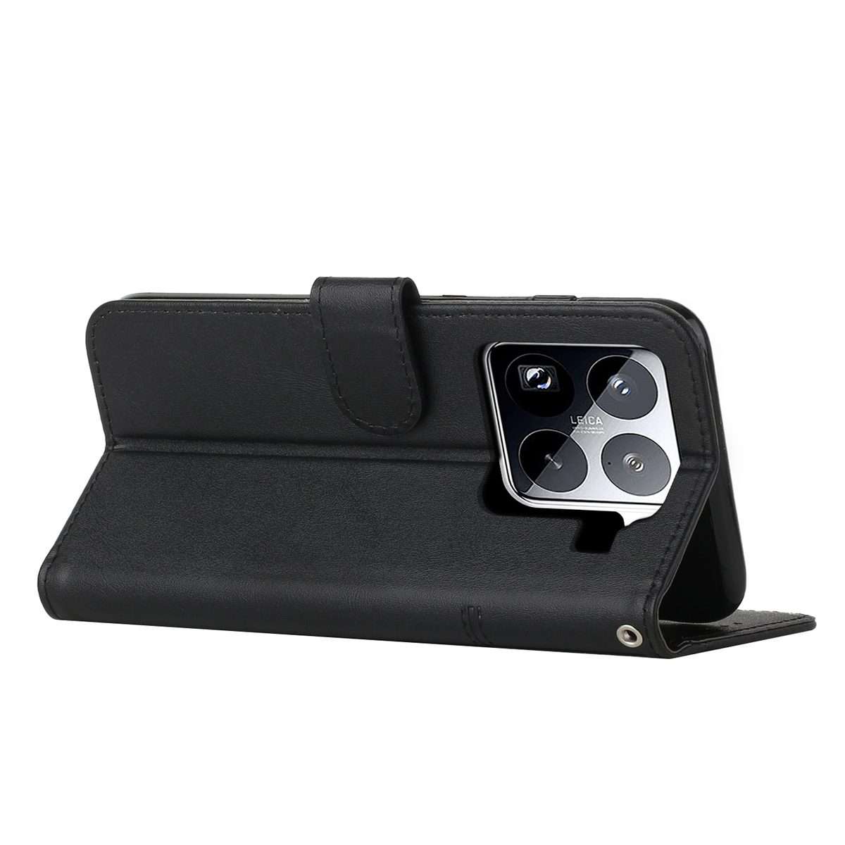 For Xiaomi 15 Pro Stitching Calf Texture Buckle Leather Phone Case(Black)