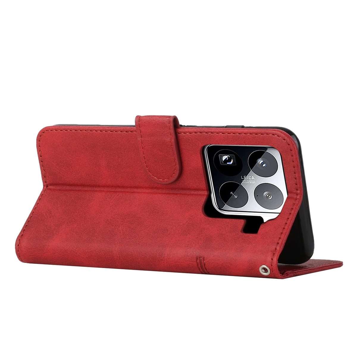 For Xiaomi 15 Pro Stitching Calf Texture Buckle Leather Phone Case(Red)