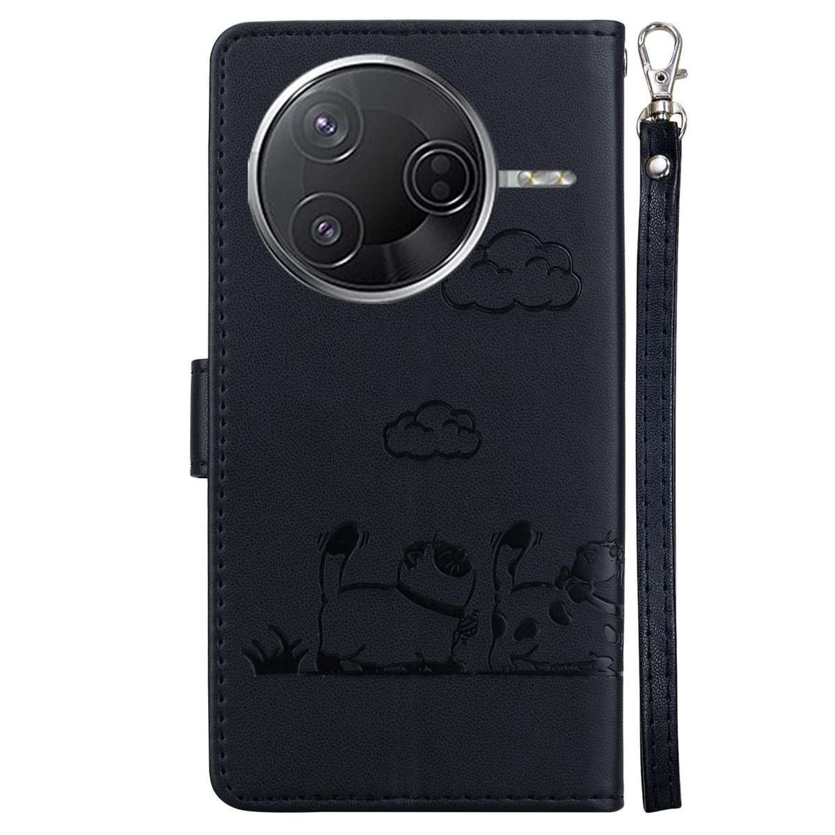For Redmi K80 / K80 Pro / Xiaomi Poco F7 Pro Cute Cats RFID Leather Phone Case(Black)