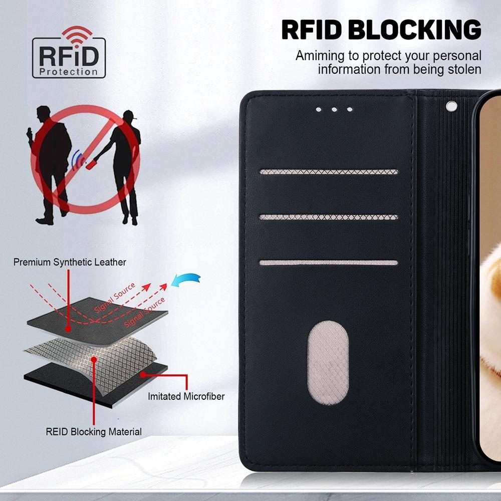 For Redmi K80 / K80 Pro / Xiaomi Poco F7 Pro Cute Cats RFID Leather Phone Case(Black)