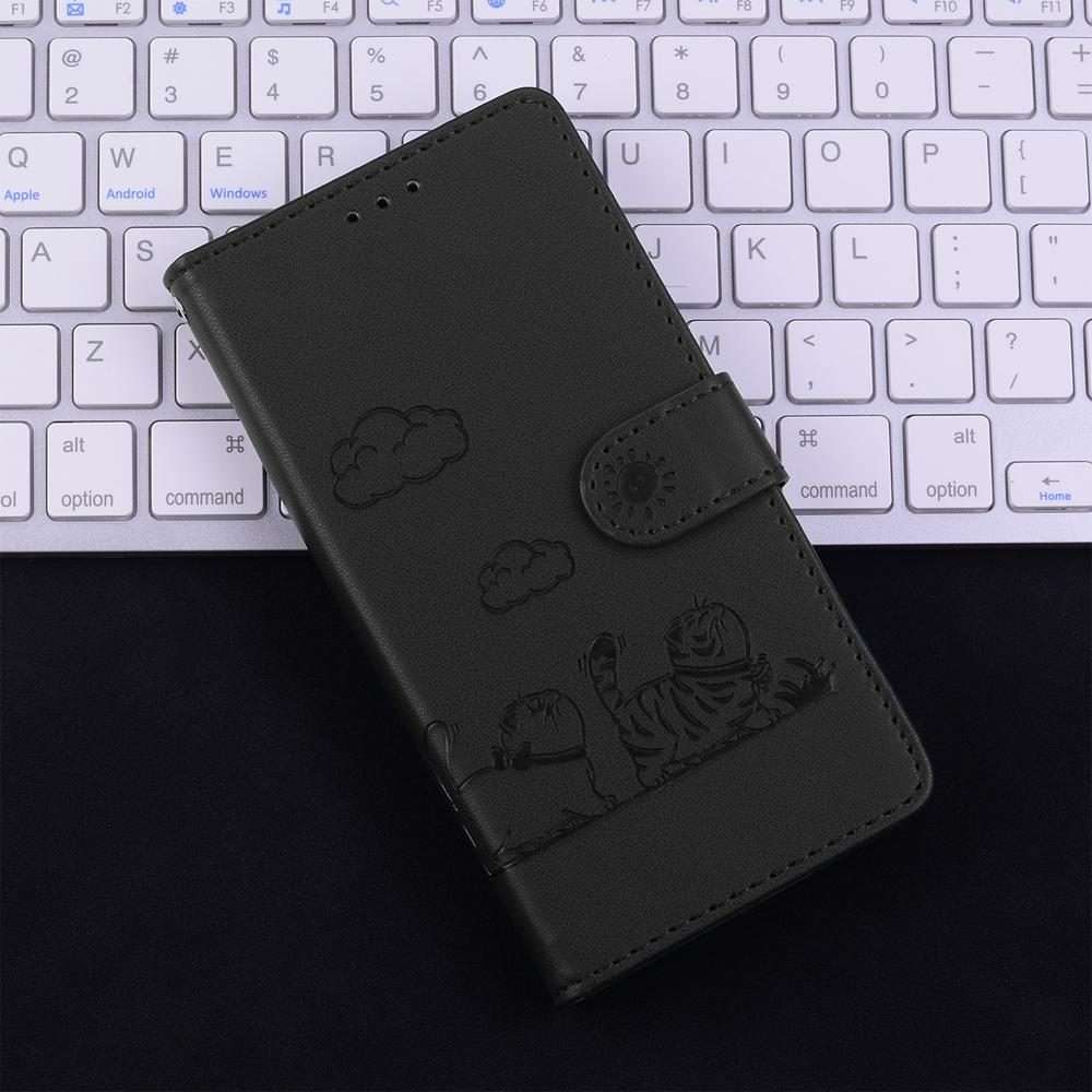 For Redmi K80 / K80 Pro / Xiaomi Poco F7 Pro Cute Cats RFID Leather Phone Case(Black)