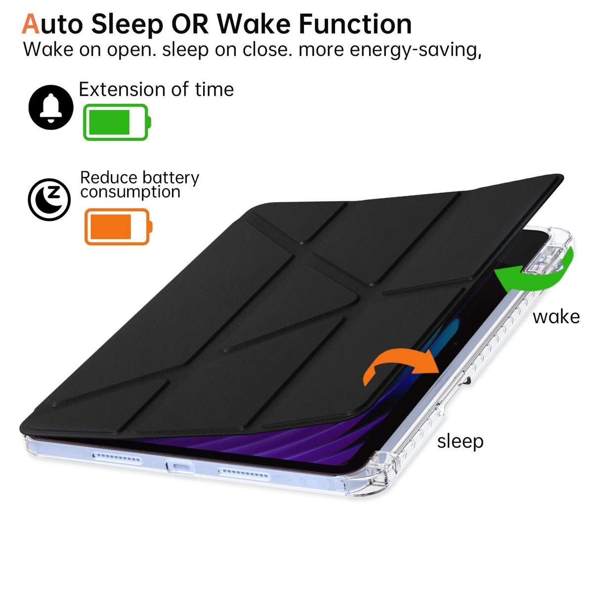 For Xiaomi Pad 7 / 7 Pro Clear Acrylic Deformation Leather Tablet Case(Black)