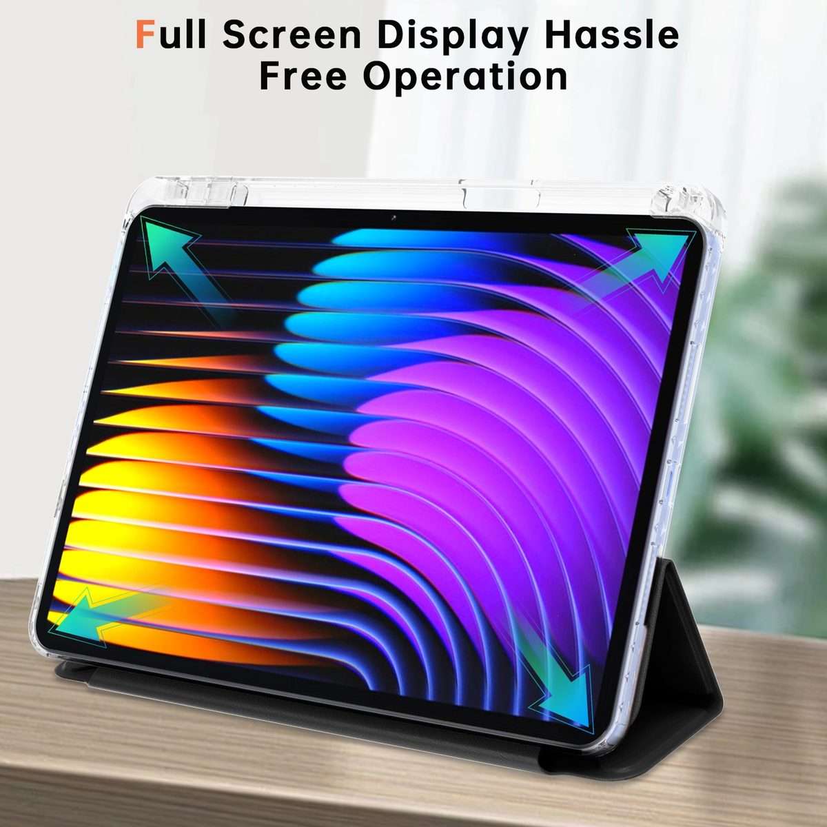 For Xiaomi Pad 7 / 7 Pro Clear Acrylic Deformation Leather Tablet Case(Black)