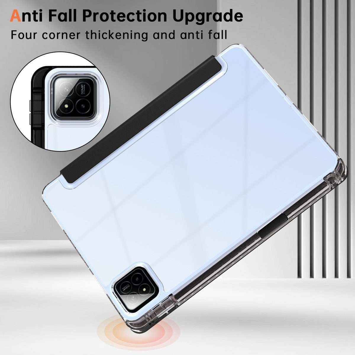 For Xiaomi Pad 7 / 7 Pro Clear Acrylic Deformation Leather Tablet Case(Black)