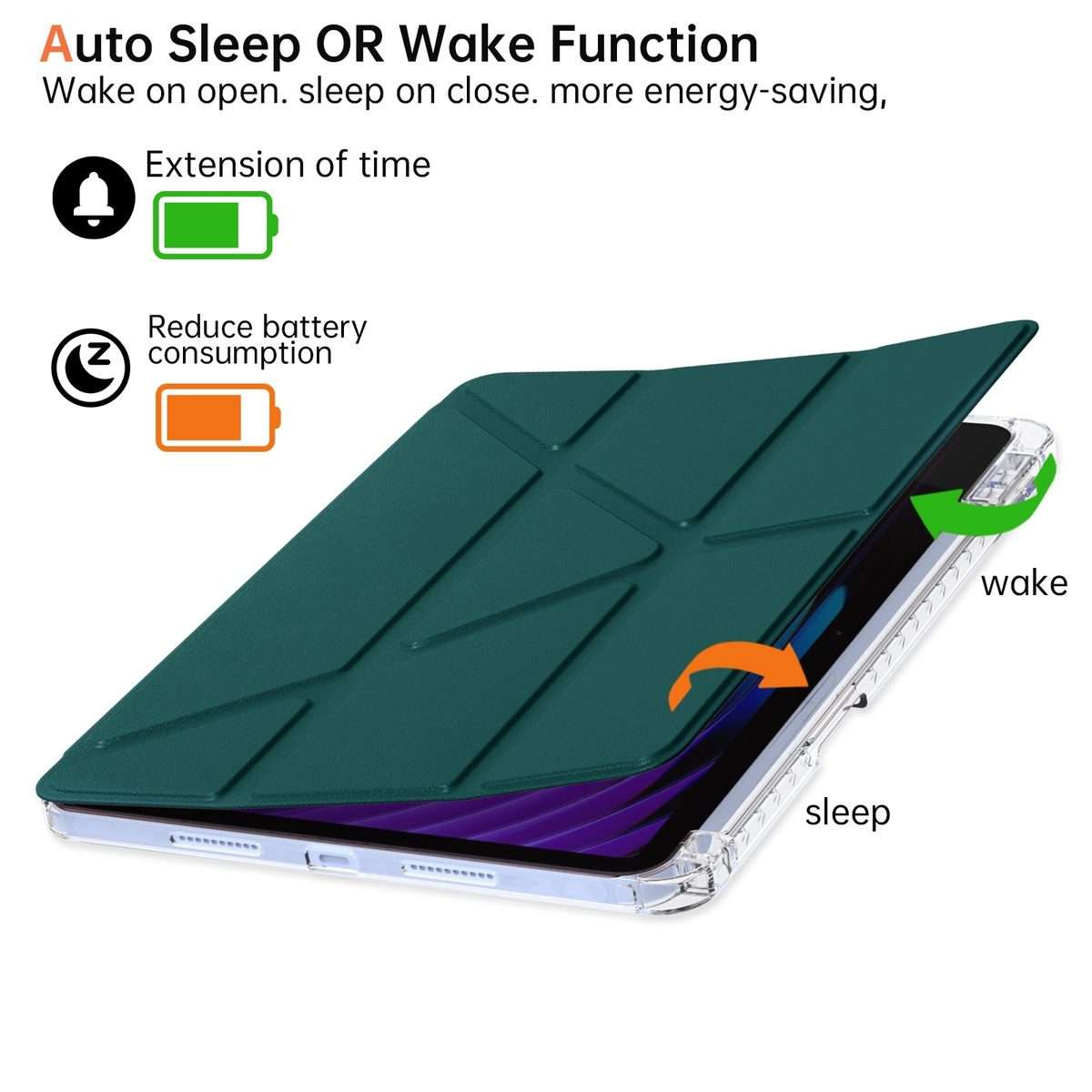 For Xiaomi Pad 7 / 7 Pro Clear Acrylic Deformation Leather Tablet Case(Dark Green)